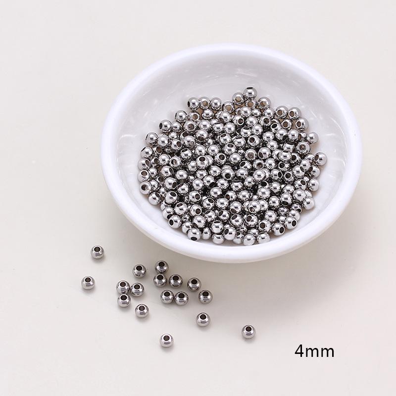 Perles Rondes en Acier Inoxydable Couleur Or 18K Préservation de la Couleur pour Bijoux et Bracelets DIY.
