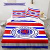 Rangers FC Logo Pattern Bedding Set Quilt Cover Pillowcase Home Decor Gift (1 * Duvet Cover + 2 * Pillowcase, Without Core)