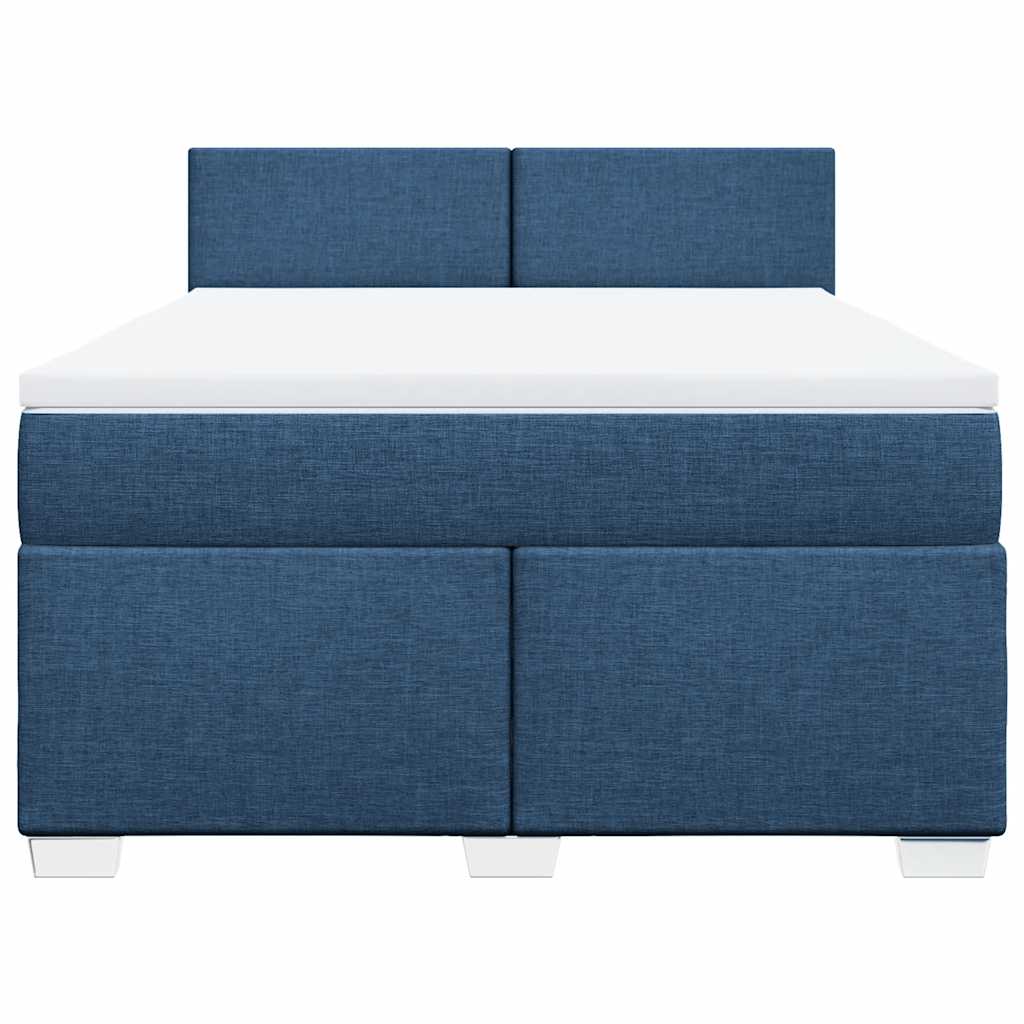 Vidaxl Continental Bed With Mattress, Blue, Fabric 140X190 Cm
