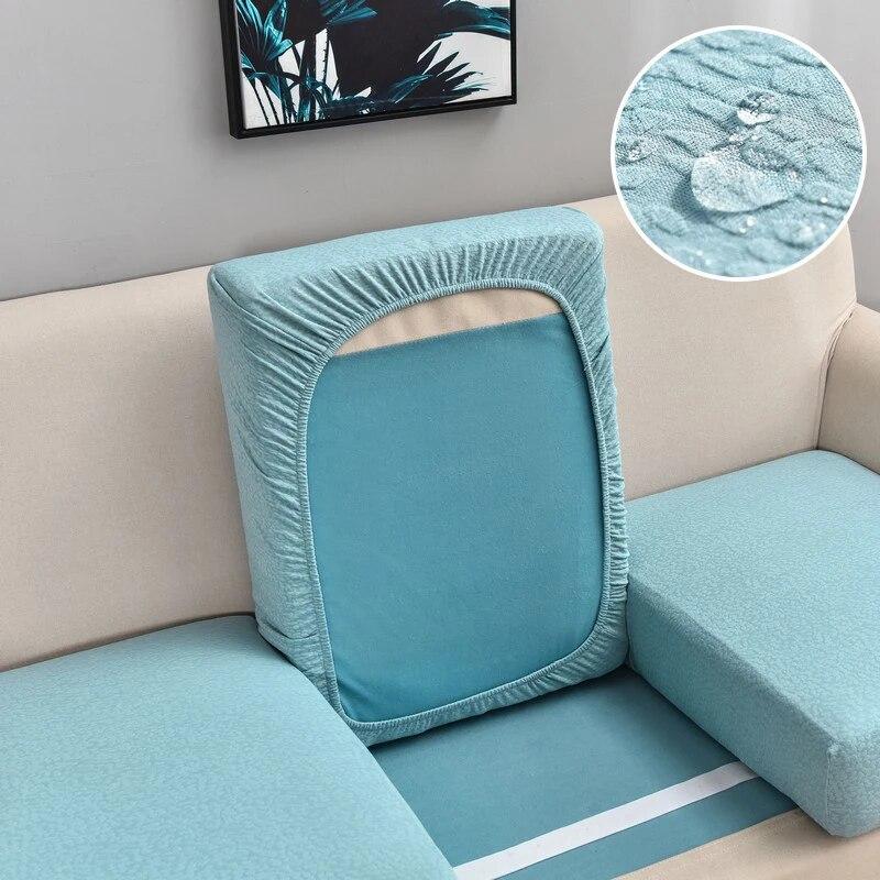 Jacquard Sofa Seat Cushion Cover Elastic Waterproof Sofa Cover for Living Room Furniture Protector for Pets Kids Removable