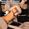 Multifunctional Car Armrest Box Faux Leather Armrest Organizer Mat Center Console Cover with Side Pockets Cup