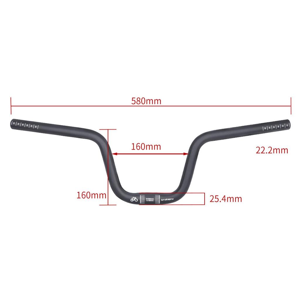 580mm Aluminum Alloy Riser Bars for Folding Handlebars