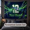Custom Name Text Tapestry,Seattle Seahawks Decorative Wall Hanging, Background Tapestry For Home Bedroom
