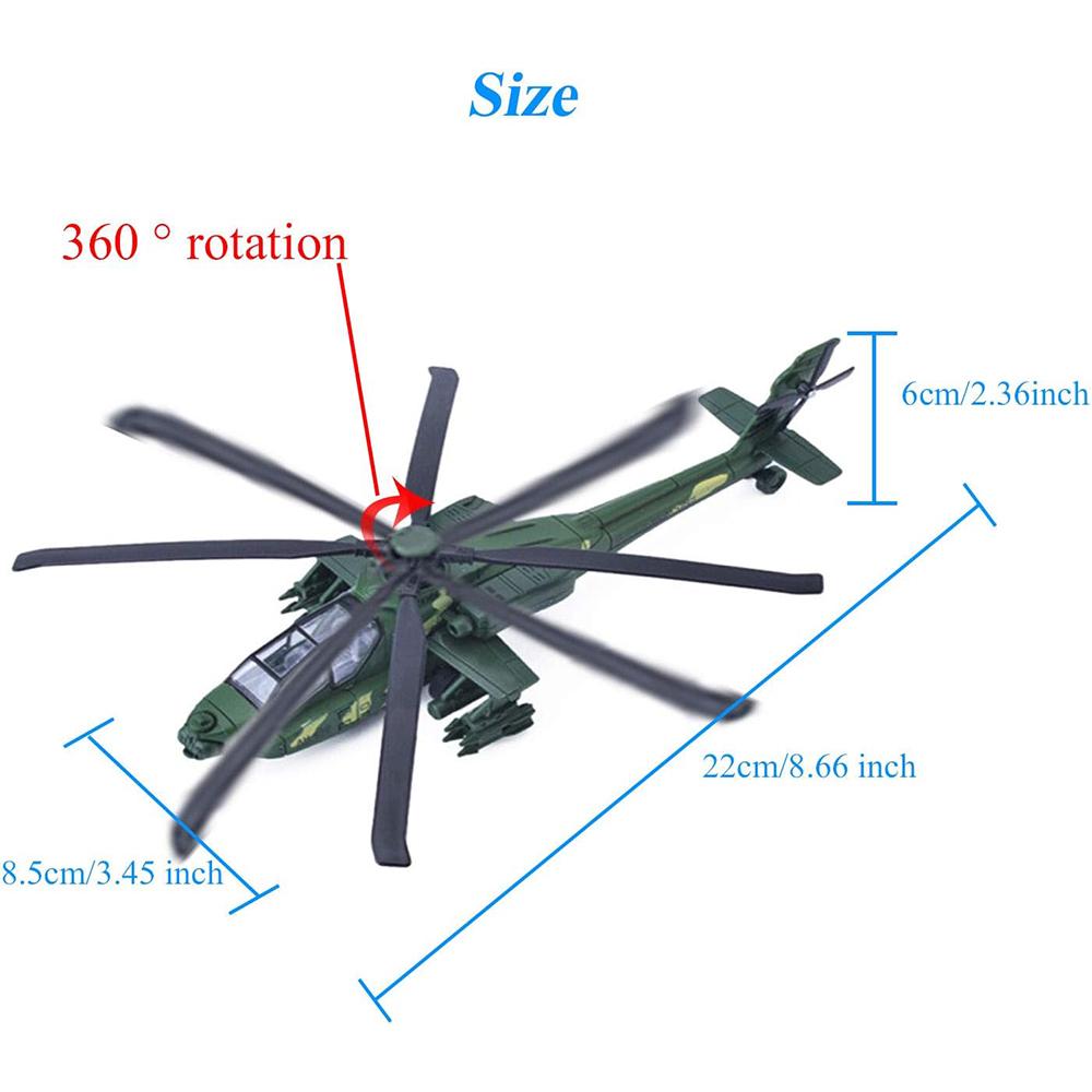 AH65D Military Toy Helicopter with Lights and Sound, Military Children's Aircraft, 11.2 Inches