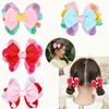 2 Piezas Trendy Patchwork Lazo Pinzas para el Cabello Cinta Color Horquillas Barrettes Con Diseño Único Niños Niña Accesorios para el Cabello Sombrerería