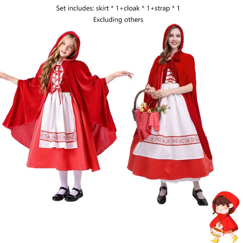 Yue Mei Keshi Little Red Riding Hood Costume For Halloween Cos Children And Adults