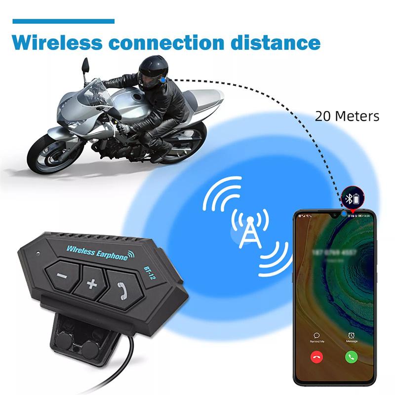 Motorcycle Bt Helmet Headset Wireless Hands-Free Call Kit Stereo Anti-Interference Waterproof Music Player Speaker