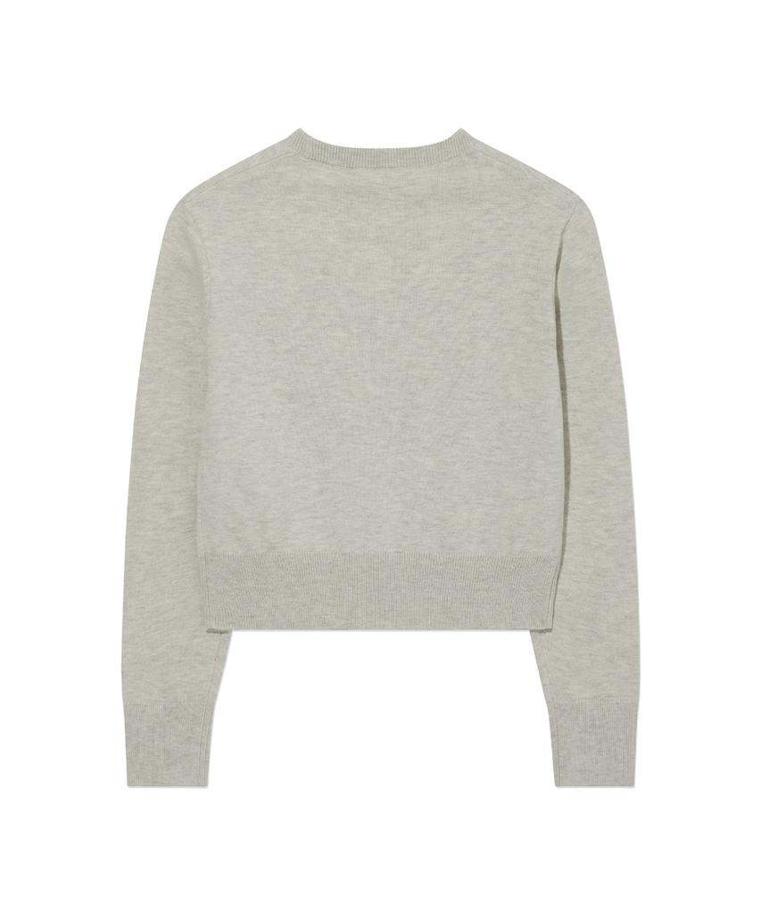 COVERNAT WOMAN Cooper Logo Round Neck Knit Heather Gray