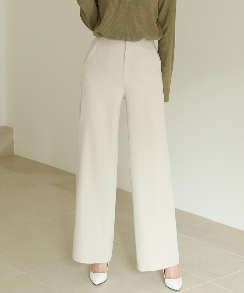 Ppaeppae Back Elastic Wide Long Slacks