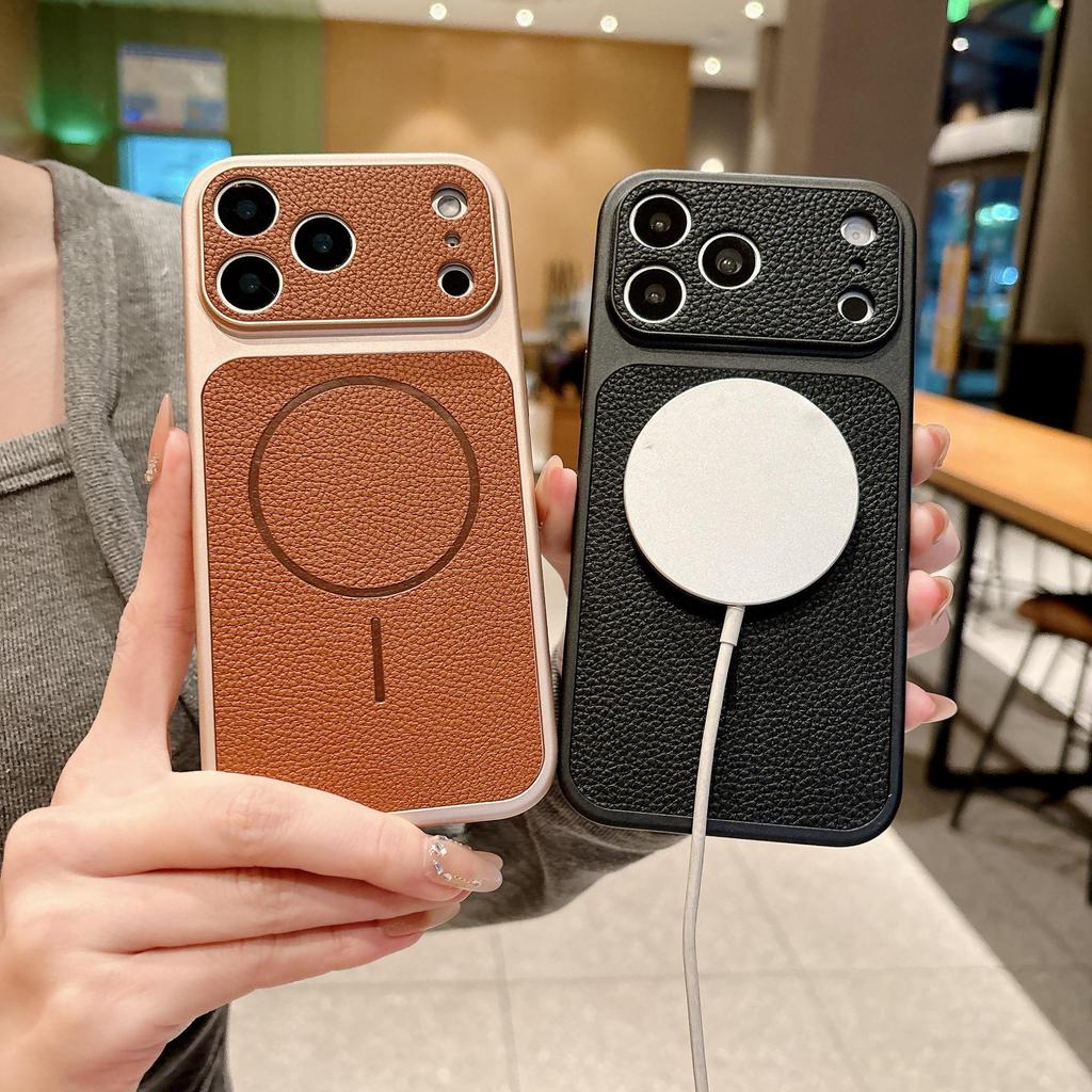 17-in-1 Lychee Pattern Magnetic Drop-Proof Phone Case for iPhone 14 Pro Max