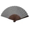 Takashima Chijimi Folding Fan for Cotton Simple Design [Hanakanzashi] Men, Fabric, 22cm, Gray, Gentleman's Fan, Simple, Sturdy, High-Quality, Plain,