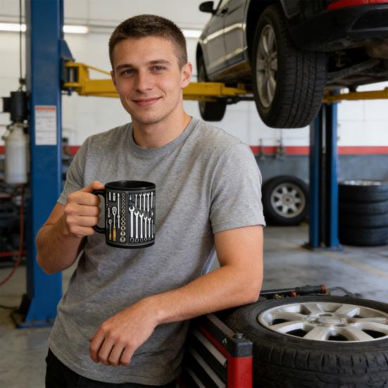Tool Box Coffee Mug Funny Toolbox Mechanic Mug Ceramic Novelty Coffee Cup Gift for Men Husband Machinists Car Enthusiasts