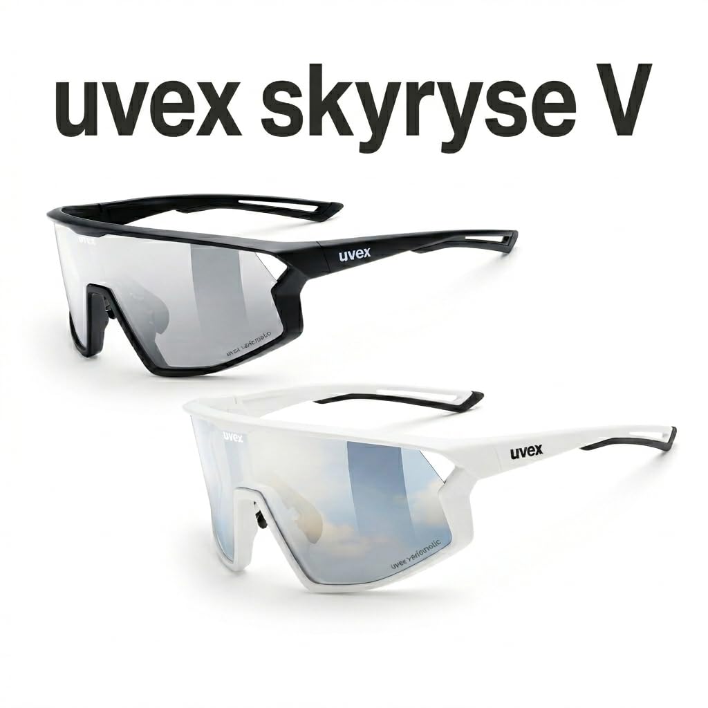Sports Photochromic for Skyryse White Matte [Uvex] Sunglasses, Mirror, Anti-Fog, Lightweight, Running/Cycling/Outdoor Use, V,