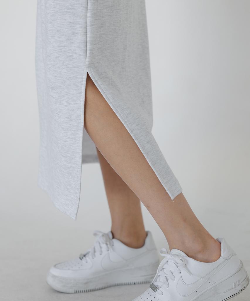 Super Studio Jupe Longue Sweat Femme Gris Blanc