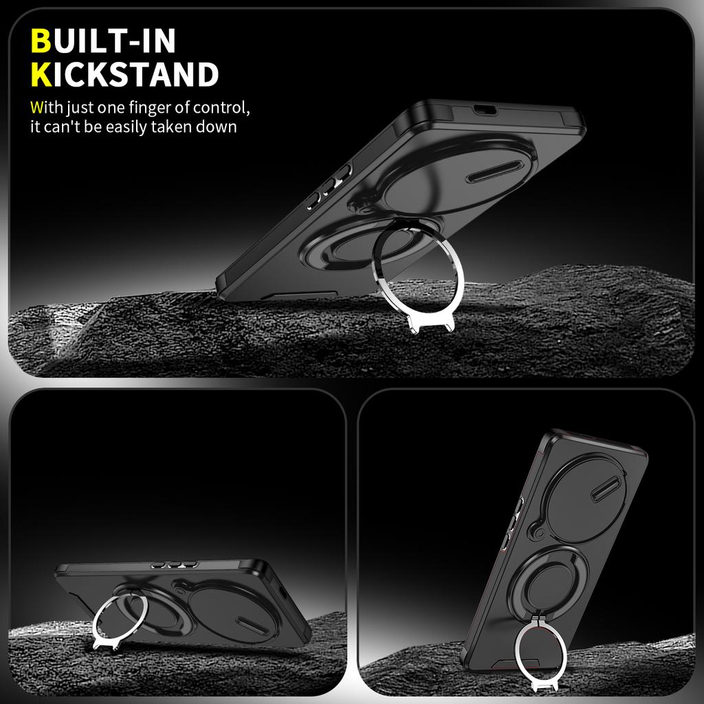 Magnetischer Ringständer Hülle für Honor X9A X9B X9C Smart X60 Pro Magic 5 6 7 Lite Schiebe-Kameraschutz TPU Kunststoff Rückseite
