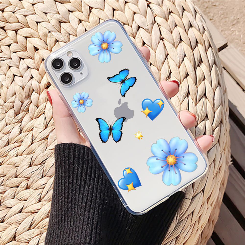 Blauwe Vlinder Transparant TPU Telefoonhoesje voor Apple iPhone 14 Pro Max