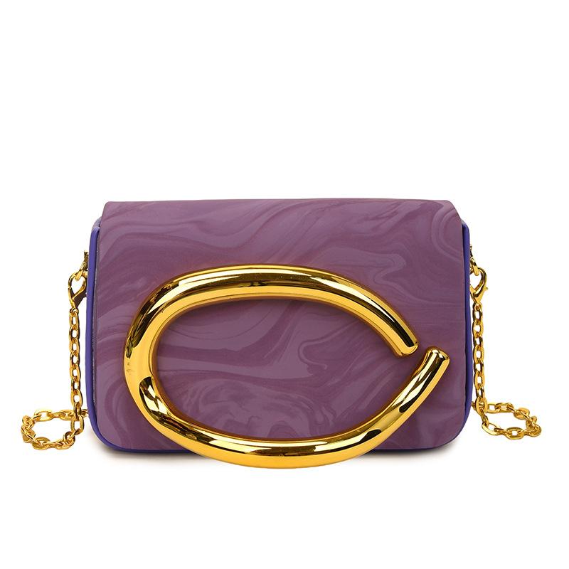 Fashion Luxury Evening Bags with Golden Metal Handle Magnetic Closure Box Clutch Chain Crossbody Strap Wedding Party Gift Bag
