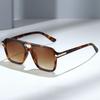New Retro Pilot Sunglasses for Women Men Double Bridge Square Glasses Trendy Street Style Shades Fashion Sun Glasses