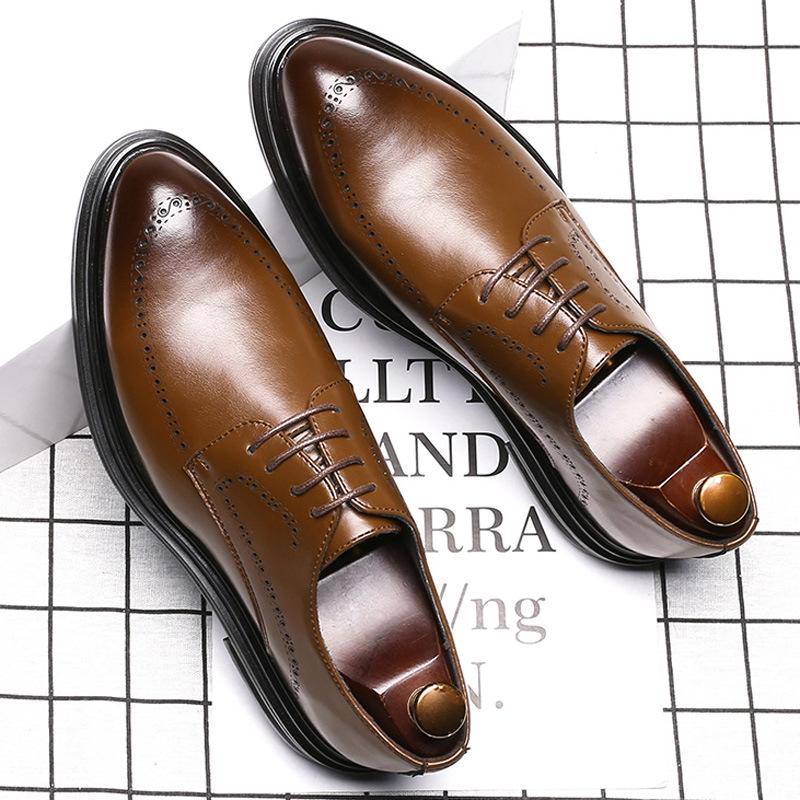 Men'S Dress Pointed Leather Shoes British Business Shoes Men'S Supply One Piece