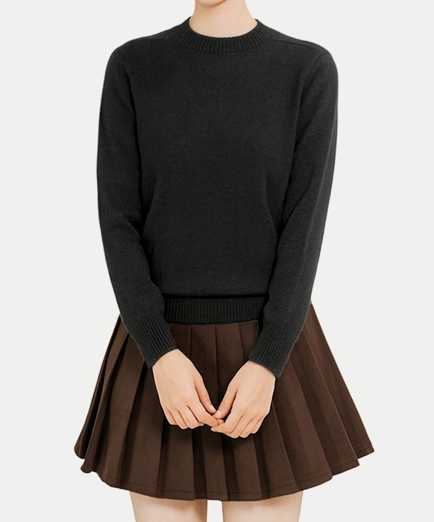 Keulleiseu 100% Wool Basic Knit Sweater_Pink