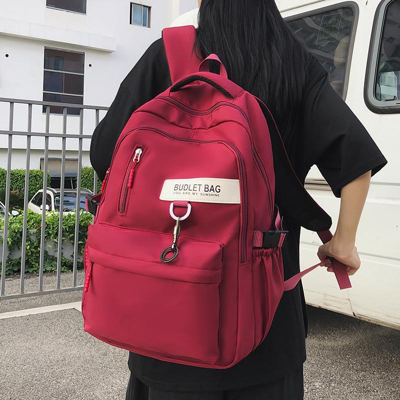 Primary School Girl College Student High School Student Junior High School Student Burgundy Backpack