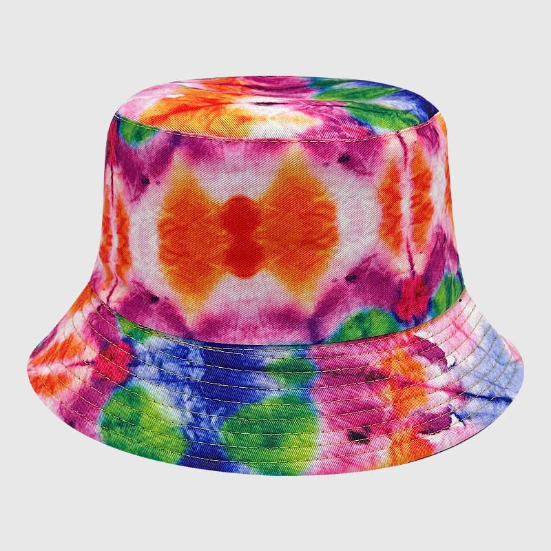 Cotton Tie Dye Bucket Hat With Sun Protection For Outdoor Activities Men Women