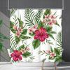 Shower Curtain Waterproof And Mildew-Proof 3D Digital Printing Plant Flower And Grass Leaf Shower Curtain Free Of Punching
