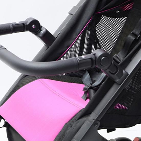 Stroller Bumper Bar Faux Leather Adjustable Angle Stroller Handle Anti-Fall Safety Handrail Footrest for Baby Carriages