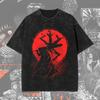 Berserk Skull Knight "Shadow of the World" Vintage Washed Oversized Black T-Shirt | Dark Fantasy Manga Fan Unisex Streetwear Tee