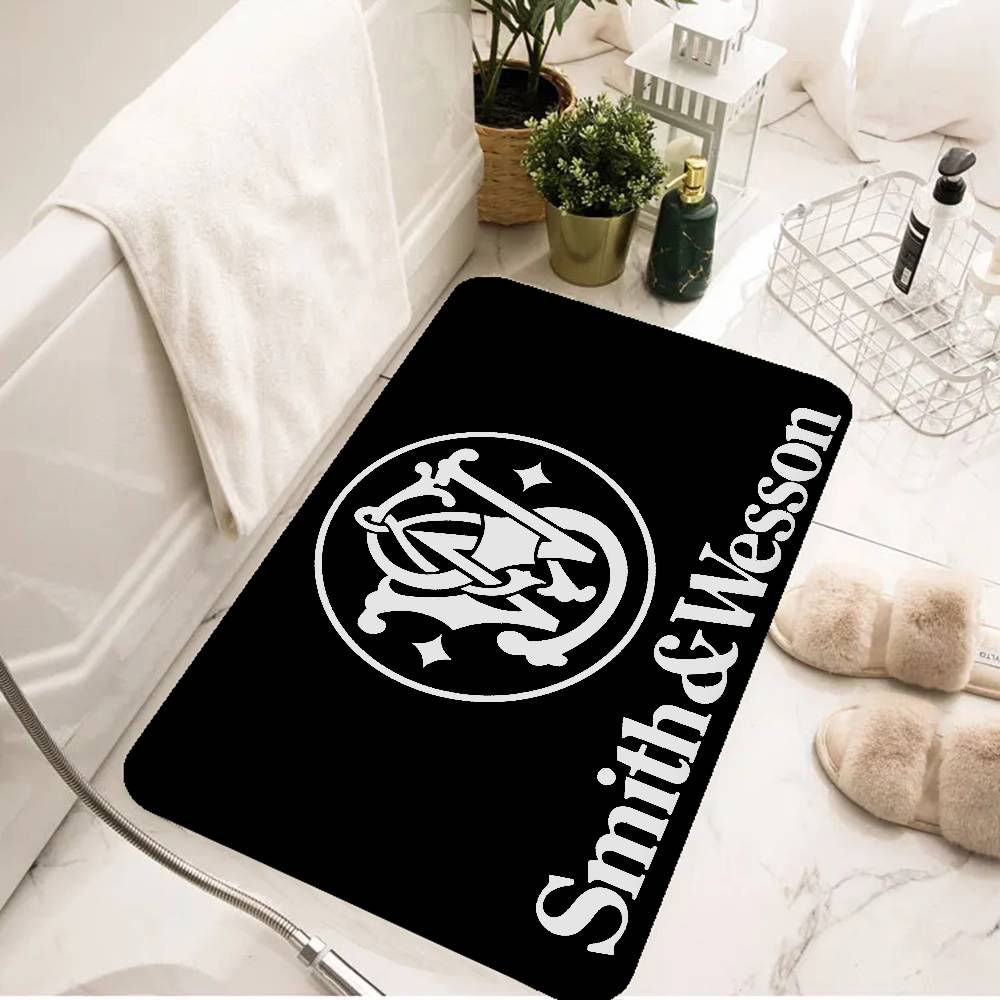 GUN Smith Wesson Bath Mat Kids Room Bedroom Decoration Balcony Anti-Slip Doormat Living Room Alfombra
