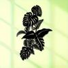Metal Wall Art Monstera Leaf Black Steel Indoor Outdoor Decor