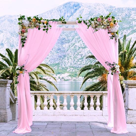 Wedding Arch Drape Chiffon Curtain Drapery Solid Color Tulle Drapery Draping Decoration for Weddings Ceremony Reception Banquets