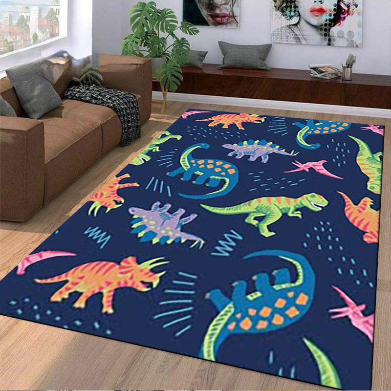Bunte Bodenmatte mit Dinosaurier-Design, geeignet als rutschfeste Matte für das Wohnzimmer oder das Sofa im Schlafzimmer
