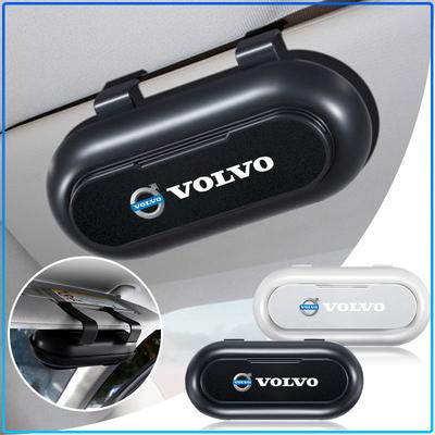 Car Glasses Holder Box Sunglasses Storage Case Visor Clip Card Organizer For Volvo XC60 XC90 S60 S80 S40 V40 V60 V70 V50 XC70