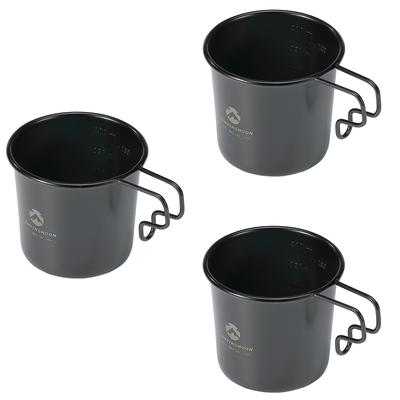 CAMPING MOON Solo Kupa M Kamp Kupaları, Siyah, 3 Parça Set, 210ml SOLO KUPA BKS-190-3P