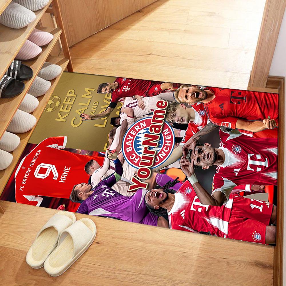 Bayern Munich Customize Your Name Area Rug Perfect for Game Room Study Room Foyer Bedrooms Antislip Carpet Anime Office Decor Wedding Party Gift