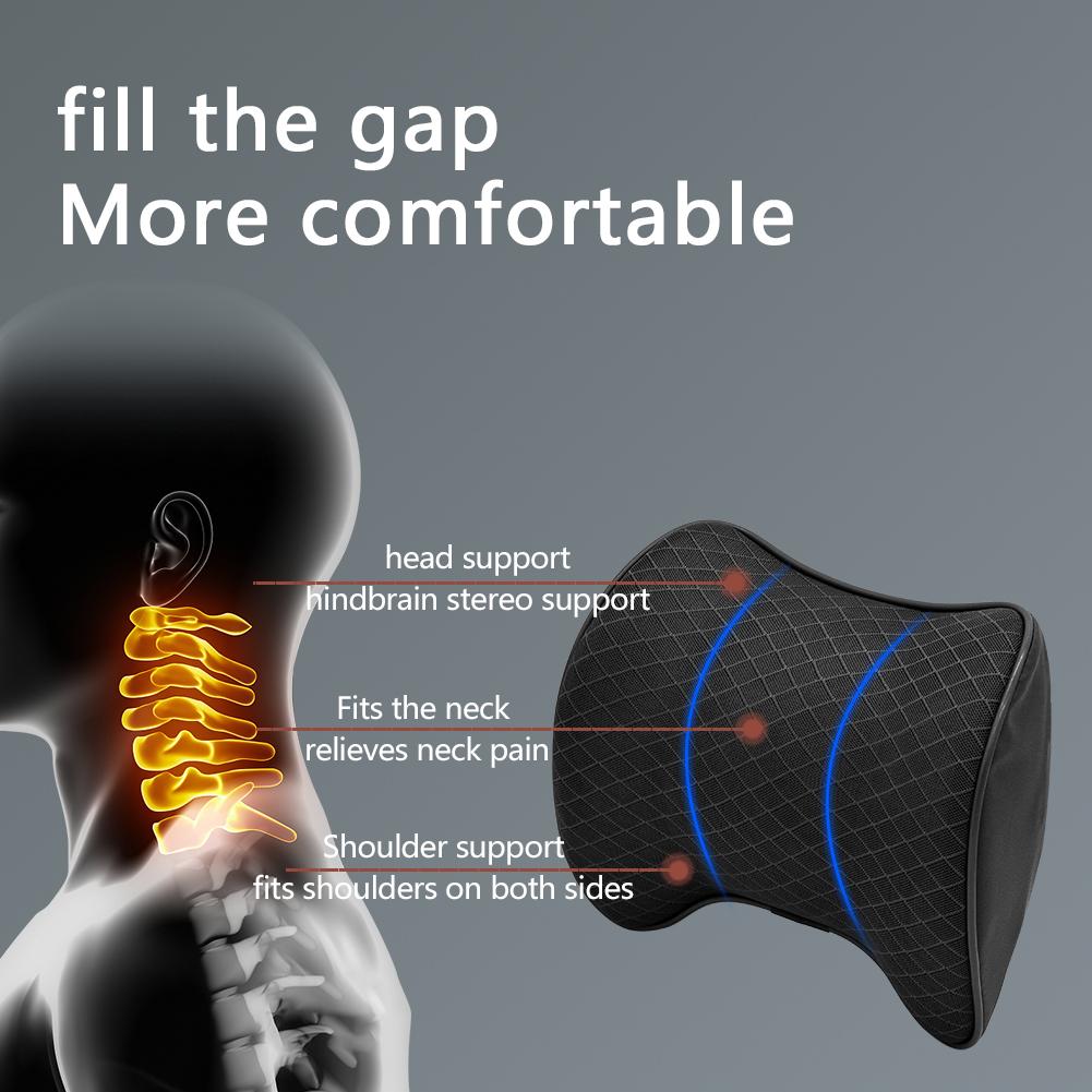 Car Neck Headrest Pillow Cushion Auto Seat Head Support Protector Automobiles Seat Neck Rest Memory Cotton For Office