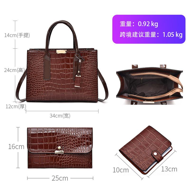 Nieuwe damestas stijl mode krokodillenpatroon draagbare schoudertas in reliëf grote capaciteit messenger bag