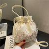 Traditional Chinese Hanfu Style Handmade Lace Embroidery Fabric Bucket Bag - Versatile Shoulder/Crossbody/Handheld Accessory
