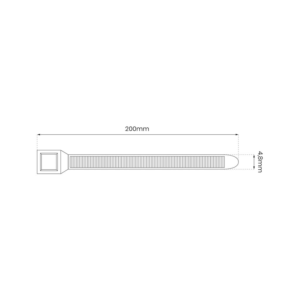 Cable Tie 4.8X200Mm White - 100Pcs