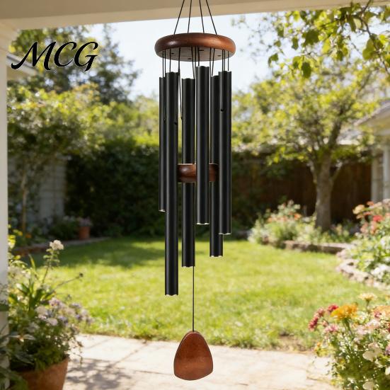 Precise Tuned Wind Chime Metal with 6 Aluminum Tubes, Garden Hanging Chimes, Outdoor Chimes Weather Resistant for Patio Decoration Melodious