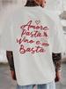 Amore Pasta Vino E Basta Graphic TShirt Italian Love Wine Pasta Cotton Unisex Oversized Tee