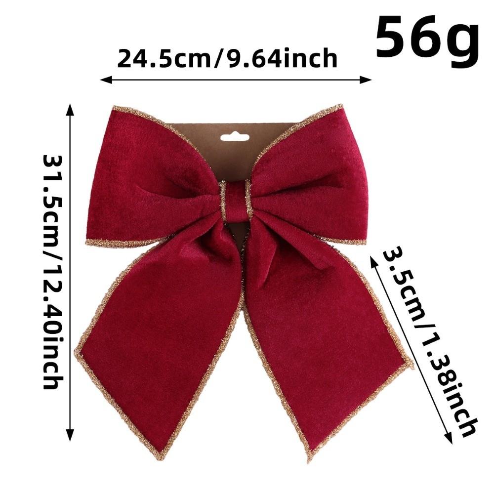 New Flannel Christmas Bow Tie Red Green Handcrafted Christmas Tree Decorations Christmas Bowknot Wreath Topper