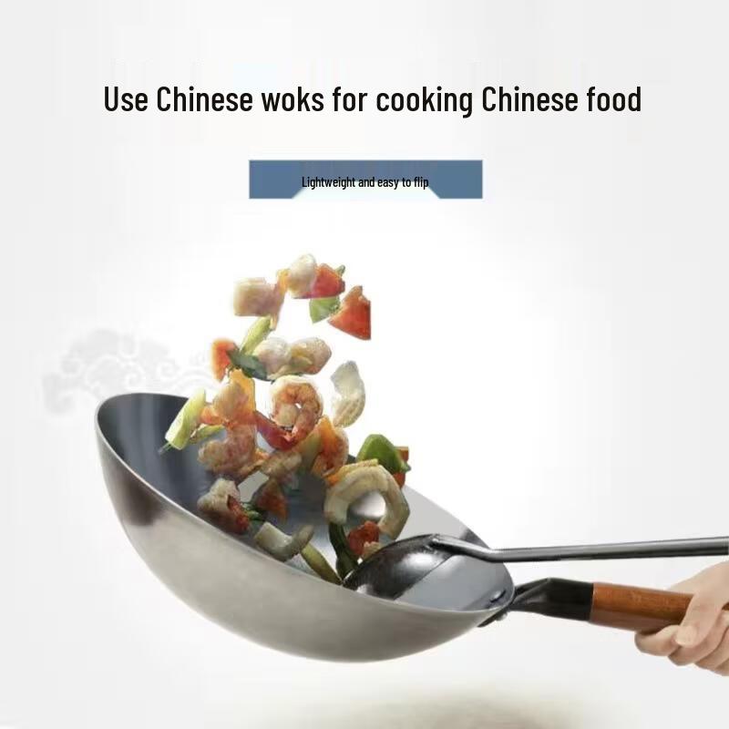 Traditional Pre-Seasoned Fine Iron Wok