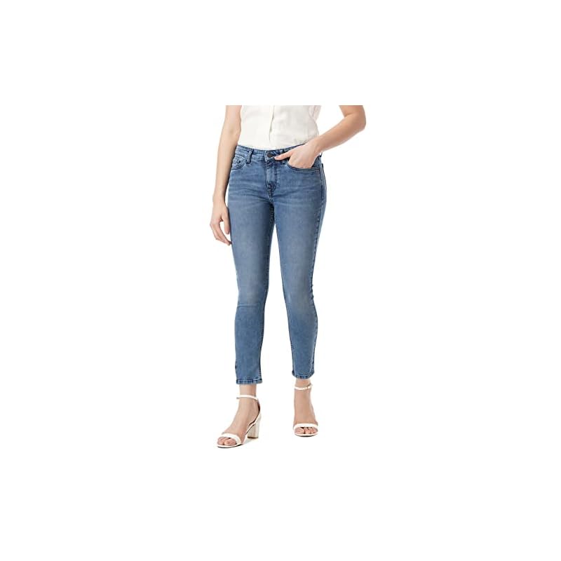 INKD Women's Airflex Skinny Fit Jeans - Mid-Rise | Cotton Blend | Lightweight | Stretchable Fabric | Classic 5 Pocket Styling | Jeans for Women