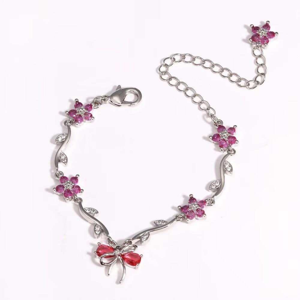 Crystal Chain Bracelet Butterfly Bow Women's Bracelet Elegant Flowers Bracelet Jewelry Gift