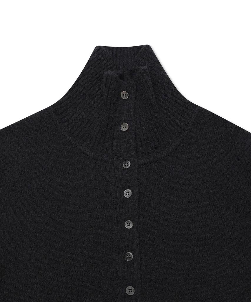 Michiko London Koshino High-Neck Button Cardigan Black