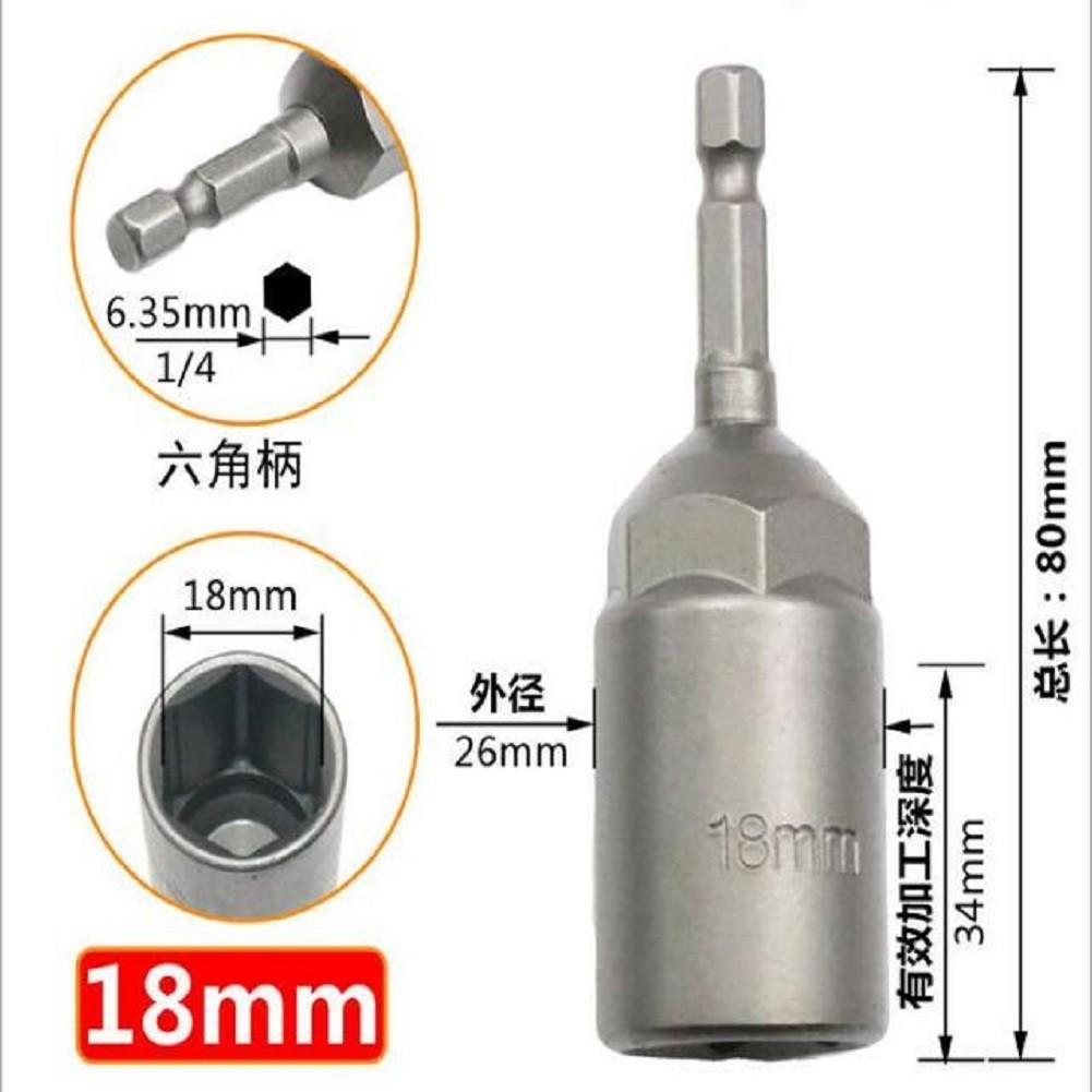 Sechskantnüsse 5,5-19mm Nuss Magnetisch Schraubendreher 1/4" Sechskantschlüssel Bohrer Bit Adapter Antriebsnuss Sechskantschaft Hülse