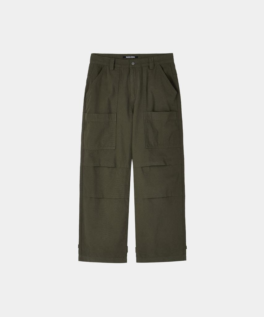 MAISON MINED Parachute Velcro Pants Khaki