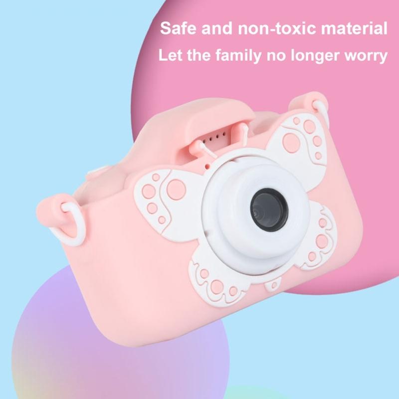 Portable Children Camera Cover Bag Adjustable Lanyard Anti-vibration for Kids Child Camera Silicone Protector Case-